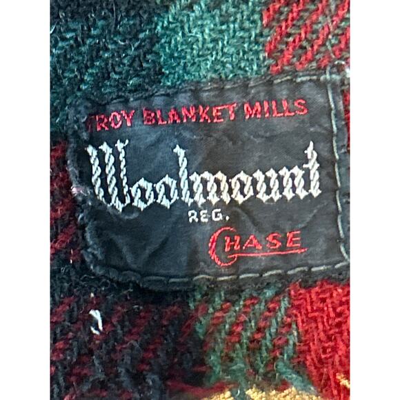 Woolmount Blanket Red Black Green Plaid Fringe Troy Mills Chase Wool Christmas - Picture 3 of 5